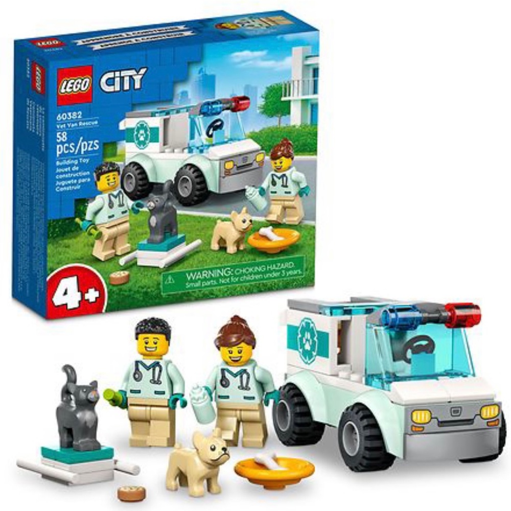 RETIRED SET!! Vet Van Rescue 60382 58 Piece LEGO Building Set